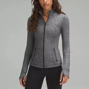 Lululemon Define Full Zip Jacket women’s Heathered grey Black Luon Size 12